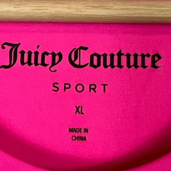 Juicy Couture Sport Womens Hot Pink Ruched T-Shirt XL Polyester/Spandex Lightwei - Picture 3 of 11